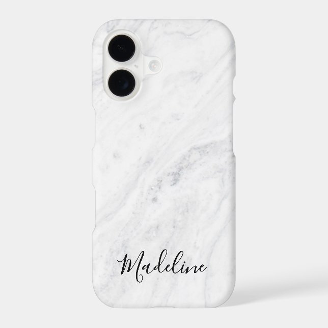 Elegant White Marble Script Name (Back)