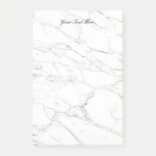 Elegant white marble stone custom Post-it® notes (Front)