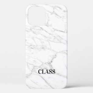 Elegant white marble stone vein pattern custom iPhone 12 case