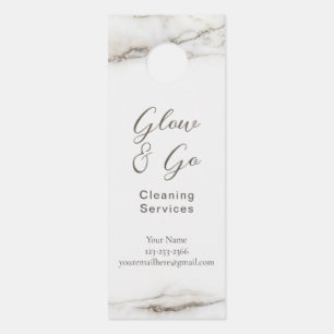 Elegant White Marble - warm tones Door Hanger
