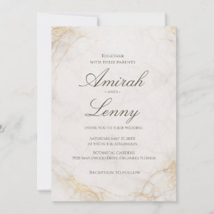 Elegant White Marble Wedding Invitation Background