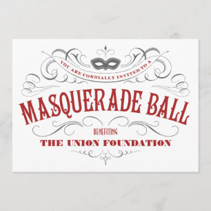 Elegant White Masquerade Party Invitations