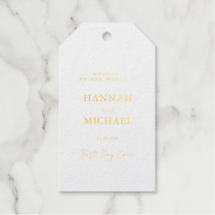 Elegant, White, Minimal Wedding Gift Tags