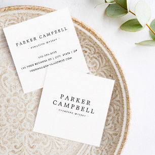 Elegant white minimalist professional square business card