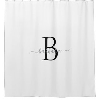 Elegant White Monogram Script Name