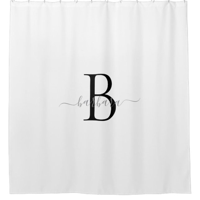 Elegant White Monogram Script Name (Front)
