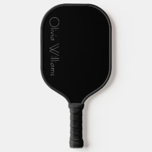 Elegant White Monogram Stylish Modern Minimalist Pickleball Paddle