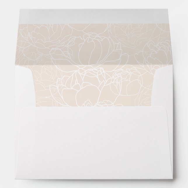 Elegant White & Neutral Blush Return Address 5x7 Envelope (Back (Bottom))