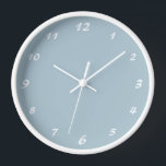 Elegant White Numbers | Classic Pastel Blue Clock<br><div class="desc">Elegant White Numbers | Classic Pastel Blue Clock</div>