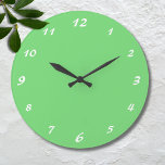 Elegant White Numbers | Classic Pastel Green Clock<br><div class="desc">Elegant White Numbers | Classic Pastel Green Clock</div>