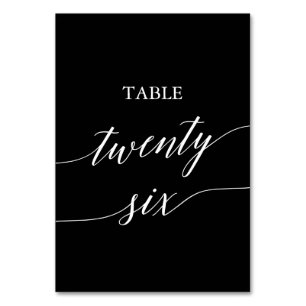 Elegant White on Black Table Twenty Six Number