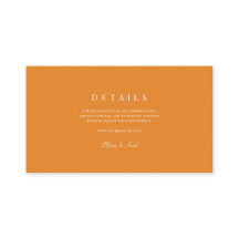 Elegant White & Orange Wedding Details