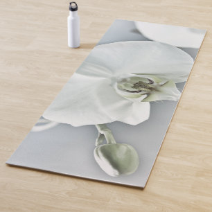 Elegant White Orchid Botanical Art Yoga Mat
