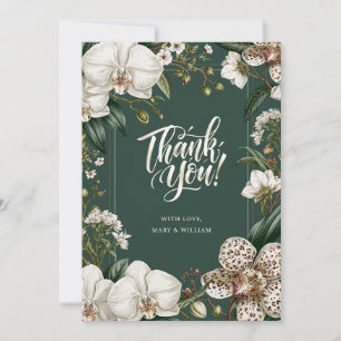 Elegant White Orchid Personalized Thank You Card