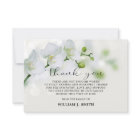 Elegant White Orchid Thank You Cards After Funeral