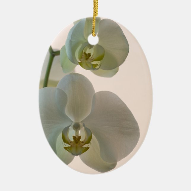 Elegant White Orchids Bridesmaid Thank You Ceramic Ornament (Front)