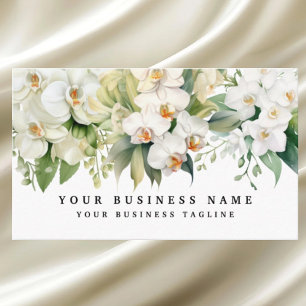 Elegant White Orchids Flowers Floral Business Card