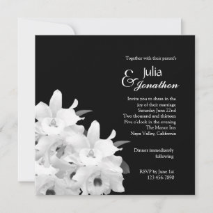 Elegant White Orchids Wedding Invitation