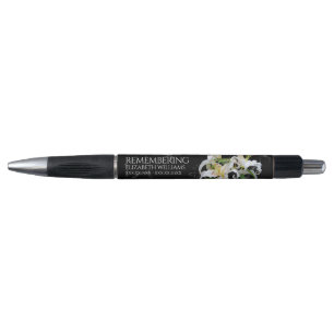 Elegant White Oriental Lilies Celebration of Life Pen