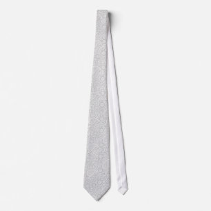 Elegant White Paisley Customizable Background Tie
