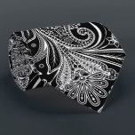 Elegant White Paisley On Black Background Tie<br><div class="desc">Elegant white vintage floral paisley seamless pattern over black background colour you can change.</div>