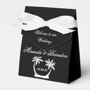 Elegant White Palm Beach Wedding Favor Box
