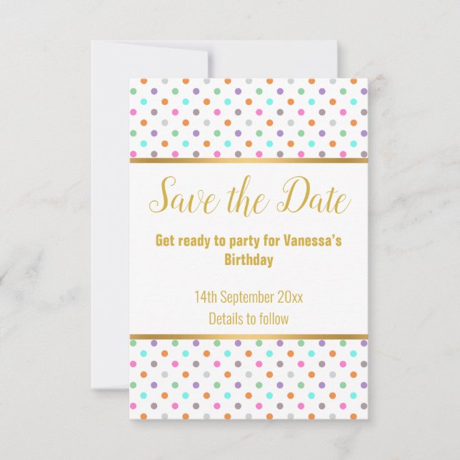 ELEGANT WHITE  PASTEL SPOT  RESPONSE RSVP CARD (Front)