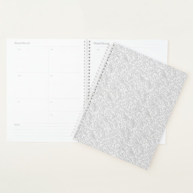 Elegant white pattern planner (Display)