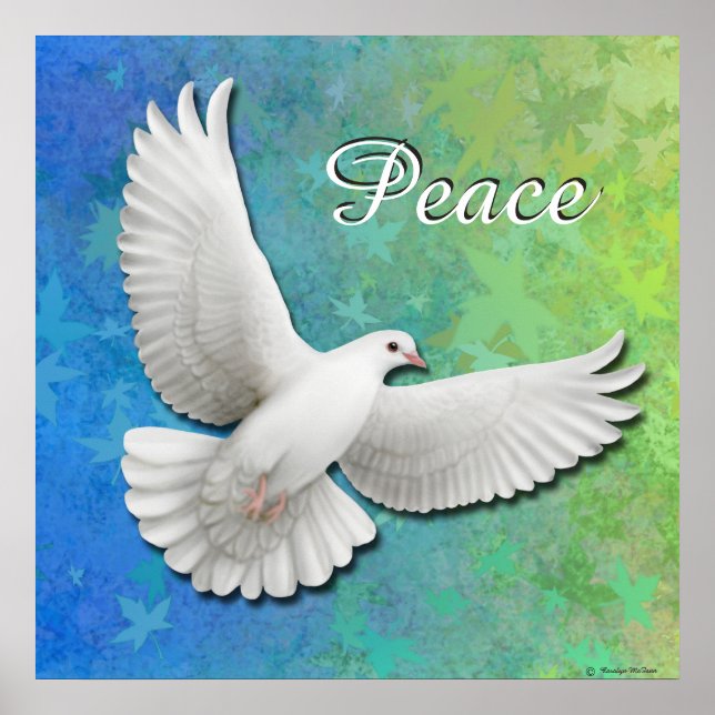 Elegant White Peace Dove Print (Front)