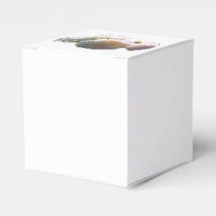 Elegant white peach orange blush roses favor box