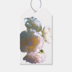 Elegant white peach orange blush roses gift tags