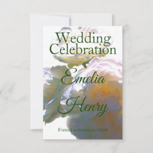 Elegant white peach orange blush roses save the date