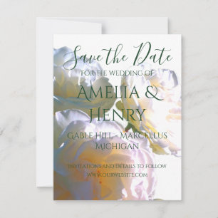 Elegant white peach orange blush roses save the date