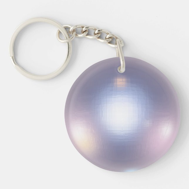 Elegant White Pearl Shimmering Diamond Bling Keychain (Front)