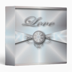 Elegant White Pearl Wedding Binder for Bride