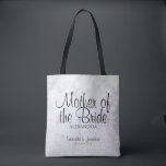 Elegant White Peonies Mother of the Bride Wedding Tote Bag<br><div class="desc">This beautiful tote bag is perfect for thanking your Mother of the Bride. Designed as a part of our White Reflections Wedding Suite, it features black text over a background of reflecting white flowers and hearts. The text is fully customizable and reads: Mother of the Bride, with a place for...</div>