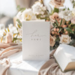 Elegant White Photo Wedding Her Vows Card<br><div class="desc">PLEASE NOTE! Before placing your order, please ensure that the "Remove Independent Creator Credit" checkbox is selected in the "Attribution" section. Design features an handwritten font and modern minimalist design. Designed to coordinate with for the «Natural Glam» Wedding Invitation Collection. To change details, click «Personalize this template», «Details». To move...</div>