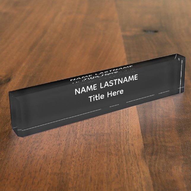 Elegant white & pink custom name Desk Nameplate (Side)