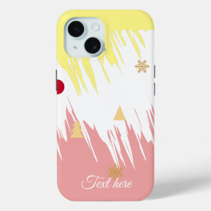 Elegant White & Pink Girly iPhone 15 Case