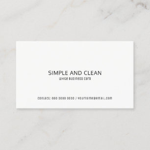 elegant white plain / clean professional business card