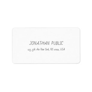 Elegant White Professional Plain Modern Minimalist Label