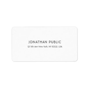 Elegant White Professional Plain Modern Simple Label