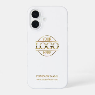 Elegant White Promotional Company Business Logo iPhone 16 Case
