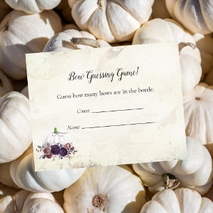 Elegant White Pumpkin Guessing Baby Shower Game Invitation