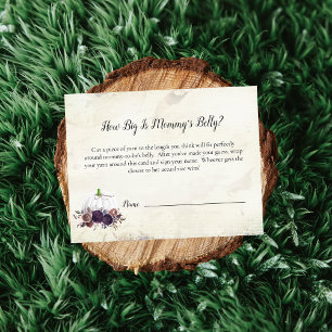 Elegant White Pumpkin Mom's Belly Size Game Invitation