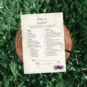 Elegant White Pumpkin What's On Your Phone Invitation