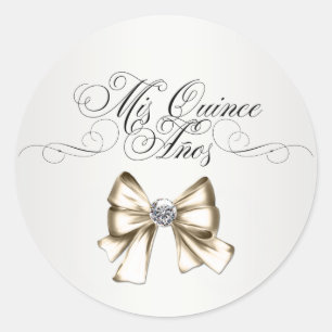 Elegant White Quinceanera Stickers