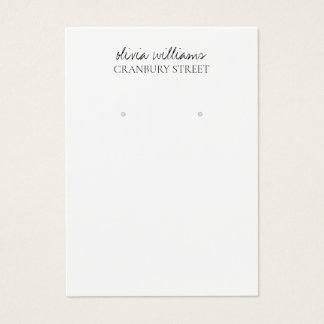 Elegant White Red Minimal Earring Display Card 