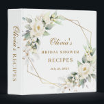 Elegant White Rose Eucalyptus Bridal Shower Recipe Binder<br><div class="desc">For further customization,  please click the "customize further" link and use our design tool to modify this template. 
 If you need help or matching items,  please contact me.</div>