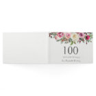 Elegant White Rose Floral 100th Birthday GuestBook